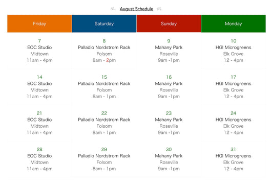 M.CHA SCHEDULE