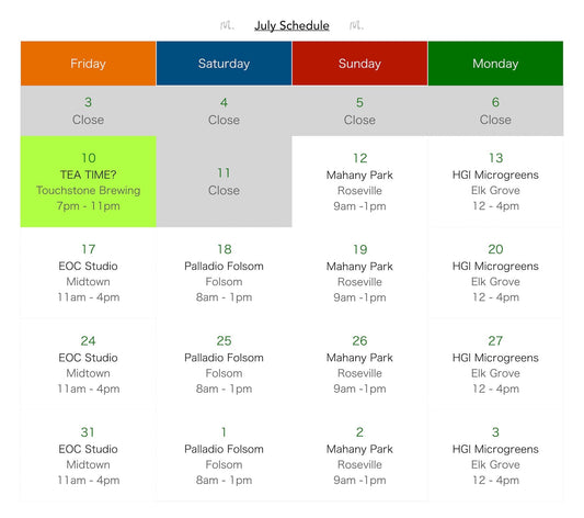 M.CHA SCHEDULE